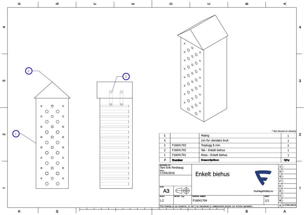 Assembly of bee house